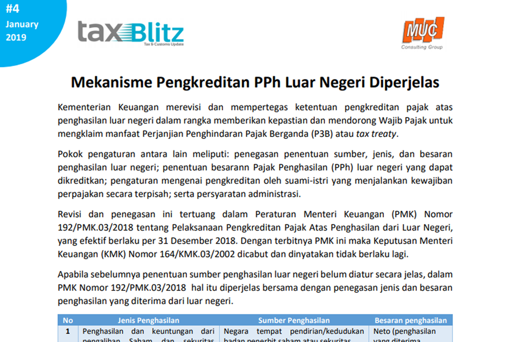 Mekanisme Pengkreditan PPh Luar Negeri Diperjelas